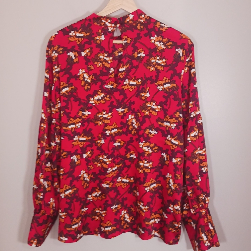Ann Taylor Floral Cottagecore Career Workwear Women's Blouse Size L